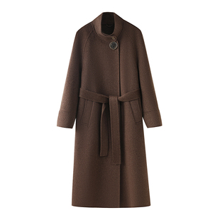 赫本风高级感双面绒羊毛大衣女中长款秋冬装新款气质呢子毛呢外套