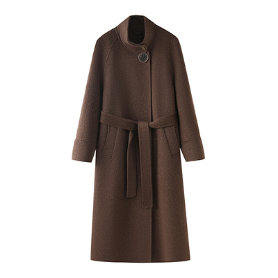 高级感双面呢大衣女长款羊毛外套