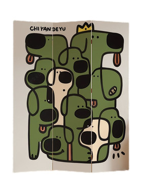 简约风小猫隔断屏风客厅折叠移动