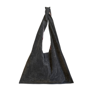 Grass&Wood麂皮单肩包做旧撞色手拎包休闲女小众复古托特包双面背