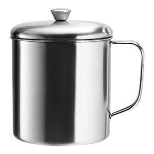 304食品级不锈钢大茶缸子超大号泡面碗带盖老式铁大水杯子马克杯