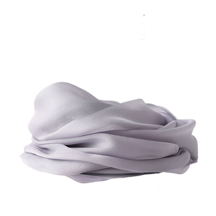 灰色丝巾真丝桑蚕丝围巾女士薄款春夏高级感护颈纯色纱巾披肩外搭