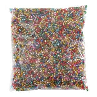 2 3 4MM灌银米珠玻璃散珠子手工DIY自制串珠流苏手链戒指饰品配件