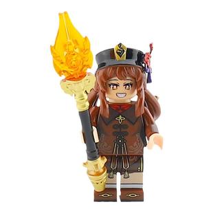 中国积木国潮美剧星期三中古龙骑士儿童益智拼插第三方小人仔玩具