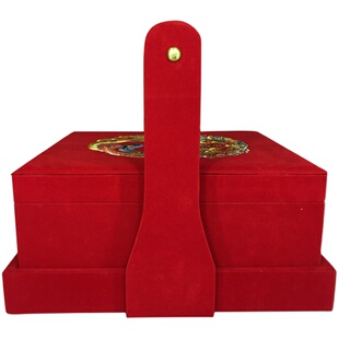 结婚礼盒陪嫁红色箱子婚庆大红喜箱提篮龙凤呈祥压箱底嫁妆价值高