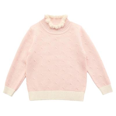 高端纯山羊绒女童半高领毛衣