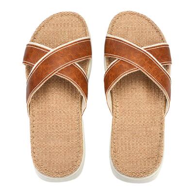 硕牌亚麻拖鞋高定棉麻家居男士四季春秋居家吸汗透气防滑舒适外穿