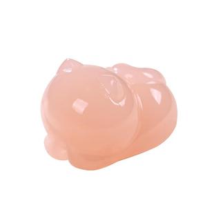 宣品书房玉石把件镇纸动物笔搁可爱猫咪镇尺笔架月饼兔子纸镇初学者书画用文玩把件玩书桌摆件定制礼品