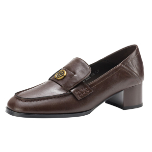 达芙妮山茶花高跟乐福鞋2026新款春季英伦风小皮鞋单鞋女鞋子女款