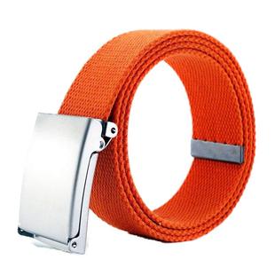 男女青少年加长腰带白色自动扣编织帆布皮带简约休闲裤带学生百搭