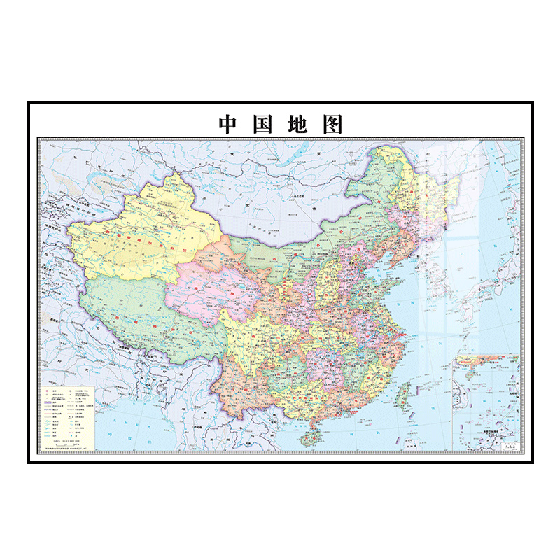 帶框裝裱中國地圖掛圖2024年新版世界河南地圖辦公室裝飾掛畫定制