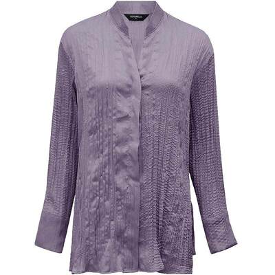 COCOBELLA缎面压褶两穿衬衫