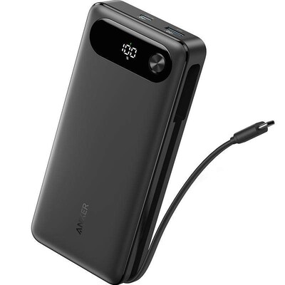 【3C认证可上飞机】Anker安克充电宝自带C线65W快充20000mAh适用于安卓华为苹果笔记本电脑快充便携移动电源