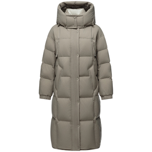 坦博尔25冬季新款女士可脱卸帽长款羽绒服双面穿厚外套TB5530882A