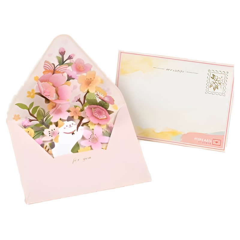 ins风创意高级感生日祝福卡 节日通用3d立体母亲节感恩教师感谢卡
