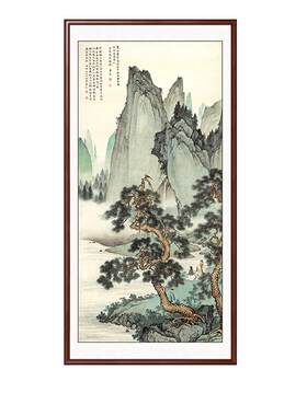 张大千入户正对门玄关客厅装饰画