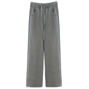 加厚灰色卫裤女秋冬显瘦加绒直筒裤子2025新款高腰休闲运动阔腿裤