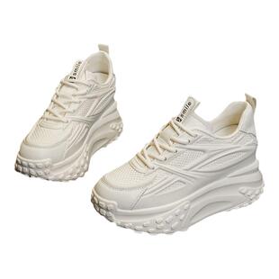 老爹鞋女增高厚底8厘米2026新款爆款小白鞋女款春秋运动鞋一脚蹬