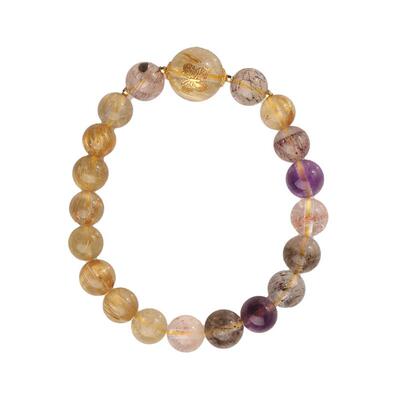 灵机麦玲玲金发晶【九紫金蝴蝶】超七水晶手串手链女款2026新款