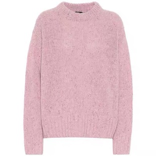 remerci 点子纱upw彩色花纱羊毛圆领毛衣围巾套装*