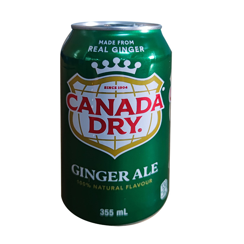 加拿大Canada dry Ginger Ale姜汁味汽水加干柠檬味碳酸饮料355ml