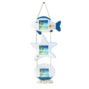 包邮地中海创意复古三联壁相框三连串壁挂像框照片框家居装饰挂件