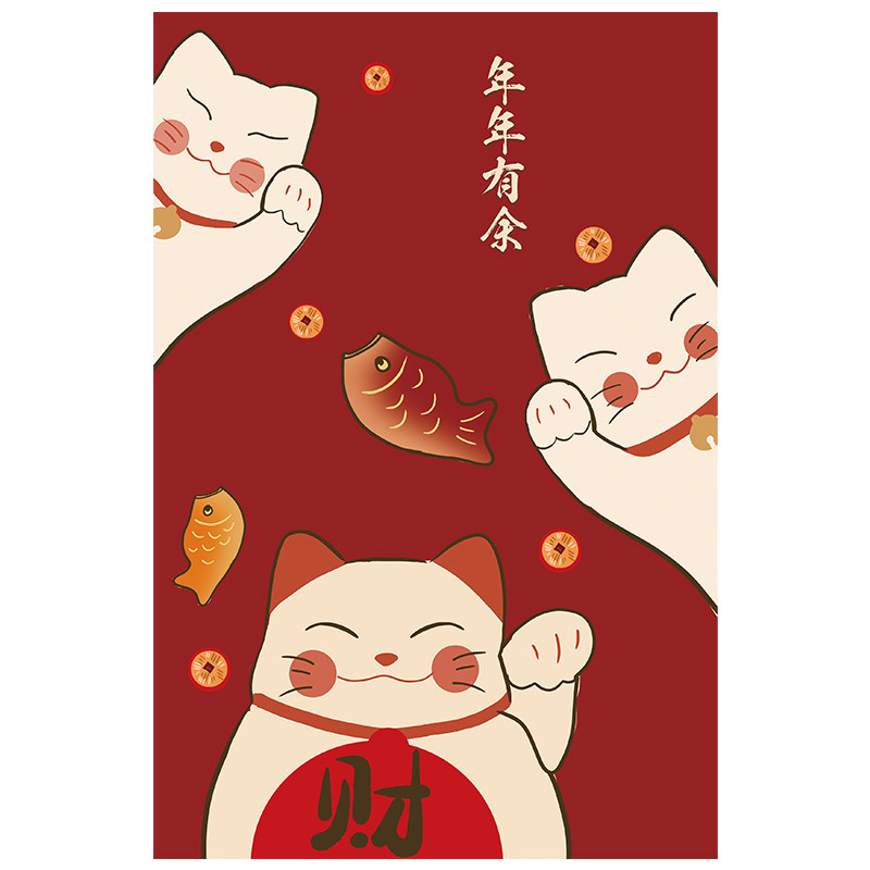 齐裁缝2022日式招财猫棉麻布门帘