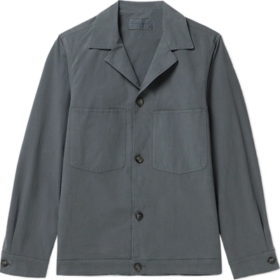 【季末折扣】Officine Generale秋冬男士棉质混纺衫式外套夹克