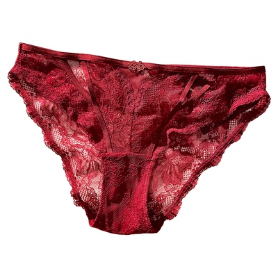 6IXTY8IGHT 68内裤女低腰性感蕾丝中式纽结装饰三角裤7A抑菌