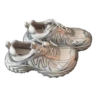 有氧计划歪头超轻运动鞋女2025秋季百搭老爹鞋透气徒步户外休闲鞋