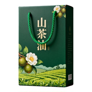 山茶籽油包装盒野生茶籽油橄榄油礼品盒彩盒纸箱手提盒现货