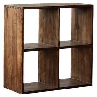 梦天然北美黑胡桃木实木沙发边柜边几书架组合书架书柜置物架储物