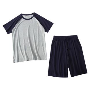 睡衣男夏天莫代尔薄款宽松休闲短袖短裤家居服套装运动居家可外穿