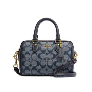 【自营】COACH/蔻驰女MINI ROWAN迷你波士顿包老花手提斜挎包送礼