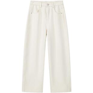 笛莎官方童装女童裤子冬季新款青少年大童女孩学生加绒高腰老爹裤