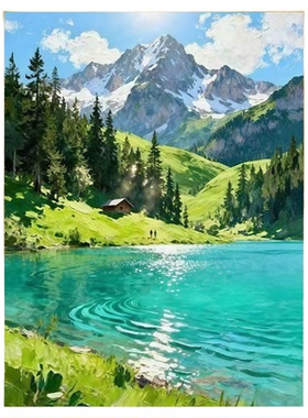 山水风景DIY数字油画治愈系