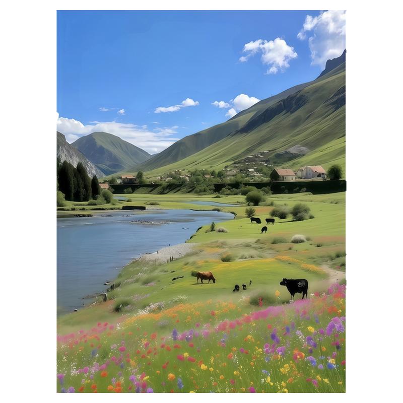 风景墙贴背胶防水自粘遮瑕可移除客厅治愈自然风光好撕不留胶贴画