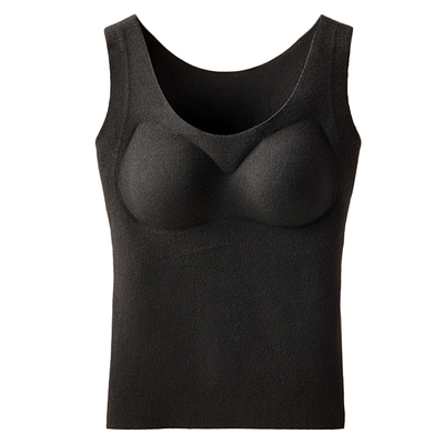 固定杯无痕保暖背心女冬季德绒