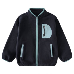 男童外套秋冬款2025秋装新款儿童中大童摇粒绒上衣韩版休闲潮