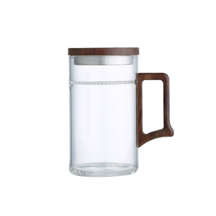 月牙杯泡绿茶专用玻璃杯高级带把手个人家用过滤茶杯喝茶喝水杯子