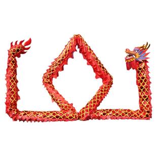 龙灯舞龙九节龙烫金布龙舞龙舞狮道具灯光龙头夜光喷火龙学生整套