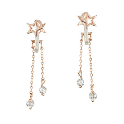 日本迷你款式精工双星五角耳钉