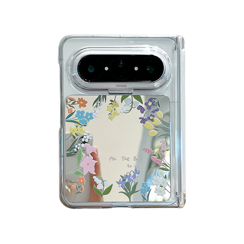 简约ins风甜美透明镜子花瓣适用华为Pura XMax手机壳保护套阔折叠屏puraxmax防摔全包PURAXMAX少女款时尚外壳