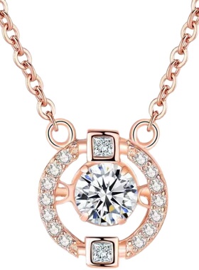 时尚莫桑石吊坠闪动项链