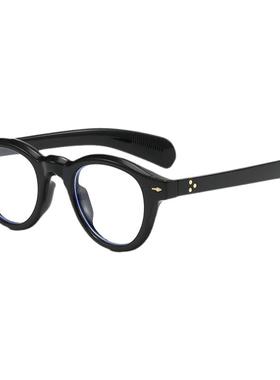 日系茶灰框防蓝光眼镜框可配近视