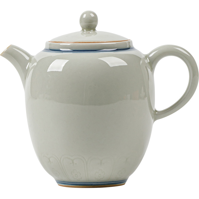 观岚冰台釉陶瓷双线泡茶壶茶具