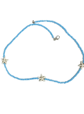 蓝绿色多巴胺彩色串珠项链