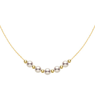 HELAS赫拉微笑珍珠项链Akoya海水珍珠颈链18K金女锁骨链珠宝礼物