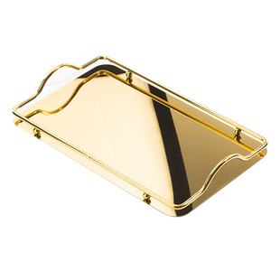 长方形不锈钢托盘家用茶杯茶盘珠宝摆件托盘蛋糕托盘轻奢餐盘盘子