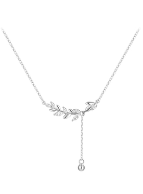 s999纯银麦穗项链不掉色送女友